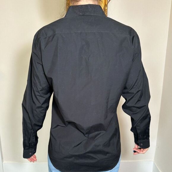 Theory Black Button Up Longsleeve Top Size M/L - Picture 2 of 4
